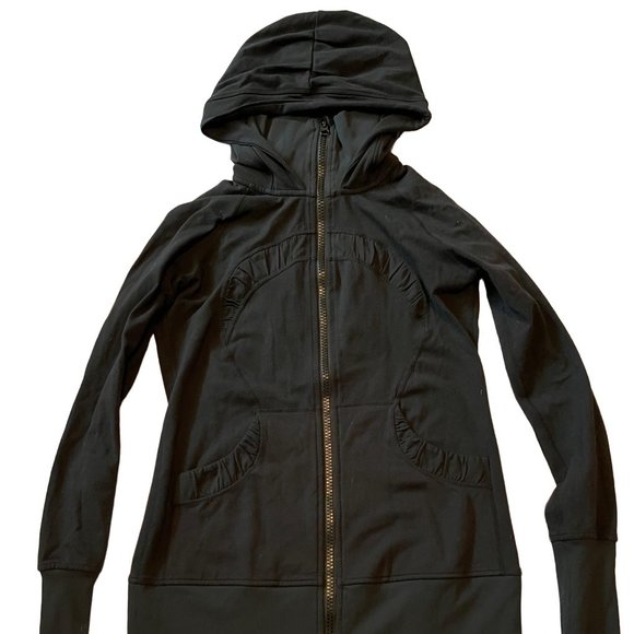LULULEMON Full Zip Hooded Jacket *Black* Size 8 - Picture 1 of 5